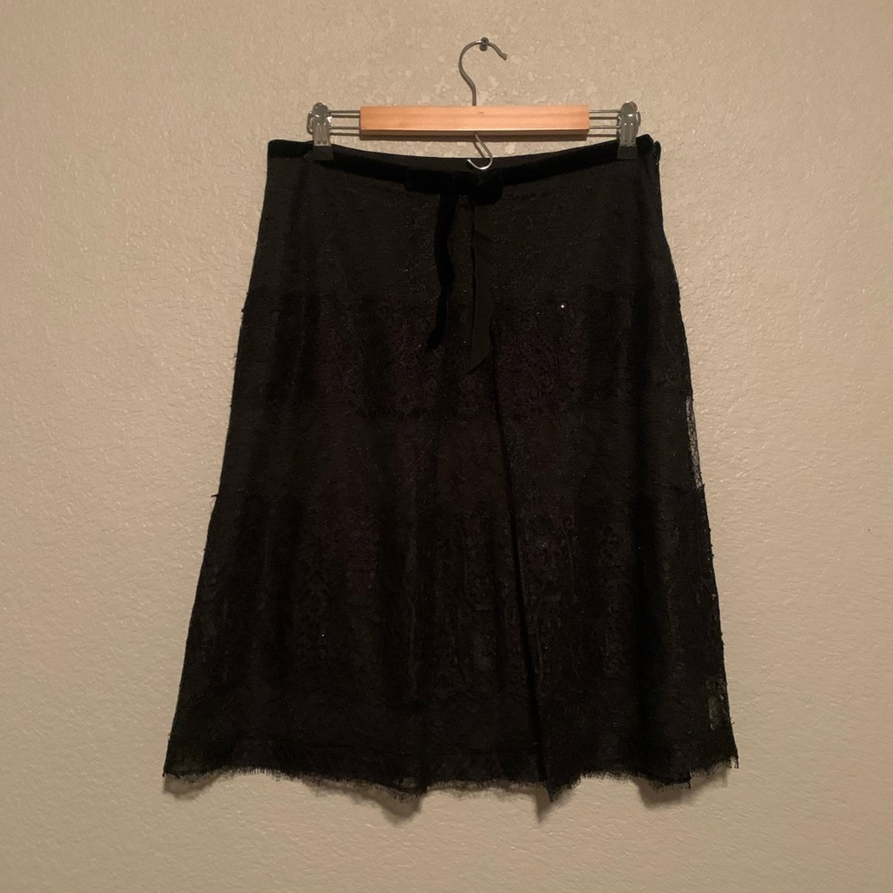 Ann Taylor, lace skirt, black